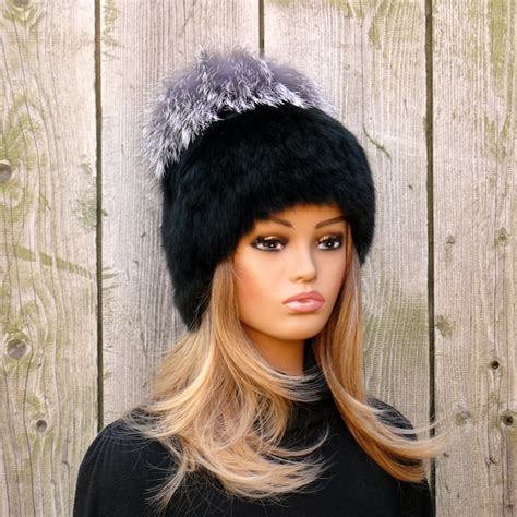 Rabbit Fur Hat Etsy