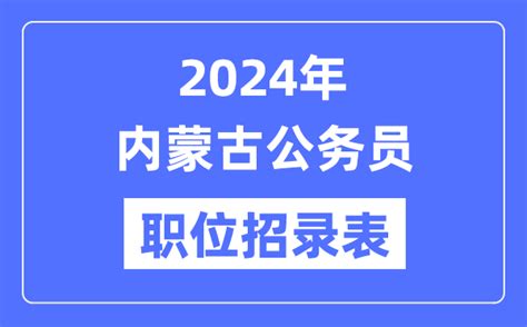 2024年内蒙古公务员职位招录表 内蒙古公务员报考岗位表 4221学习网