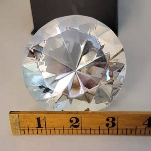 Rosenthal Diamond Gem Crystal Paperweight Clear In Box Made In