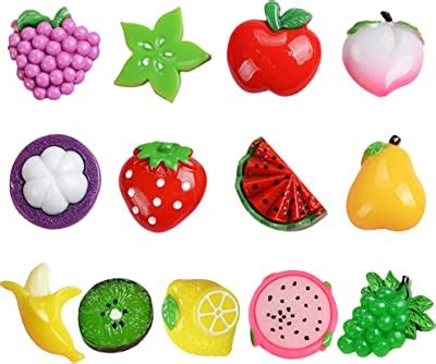 Amazon Miswee Random 12Pcs Creative 3D Resin Fruit Vegetables