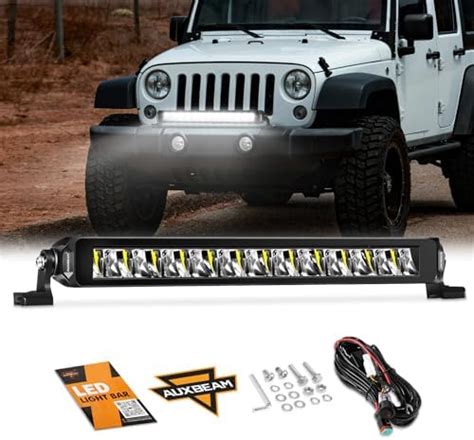 Amazon Auxbeam Single Row Led Light Bar Inch Driving Beam Slim