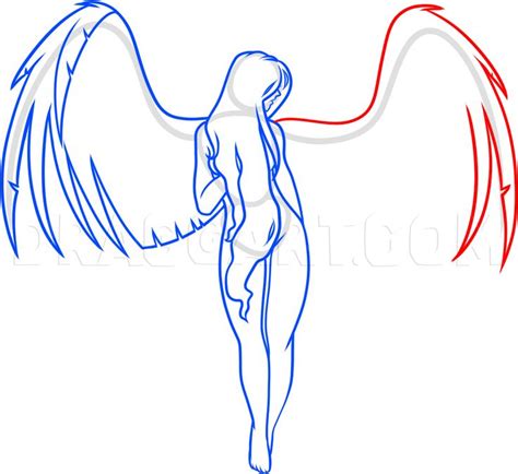 How To Draw A Flying Angel Step By Step Drawing Guide By Dawn