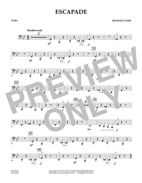 Escapade Tuba By Michael Oare Sheet Music For Concert Band At Sheet