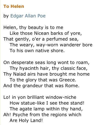 To Helen by Edgar Allan Poe