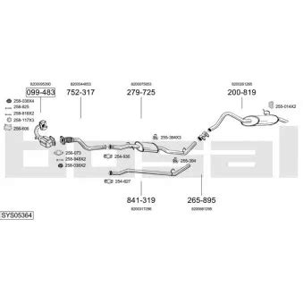 Ligne complète d échappement pour RENAULT KANGOO I 1 5 DCI 65cv PARTAUTO