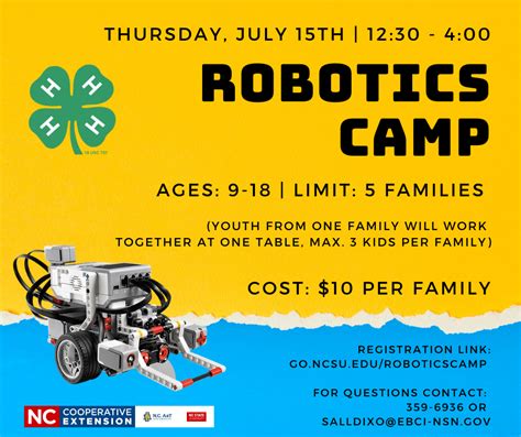 Robotics Camp Happening on July 15! | N.C. Cooperative Extension