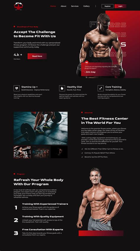 Fitness Website Landing Page By Fahad Sikandar On Dribbble