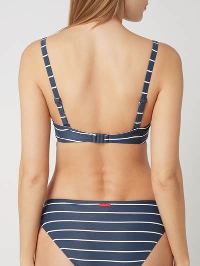 Esprit Bikini Oberteil Mit Verstellbaren Tr Gern Wattiert Marineblau