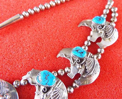 Sterling Silver Turquoise Bear Design Necklace