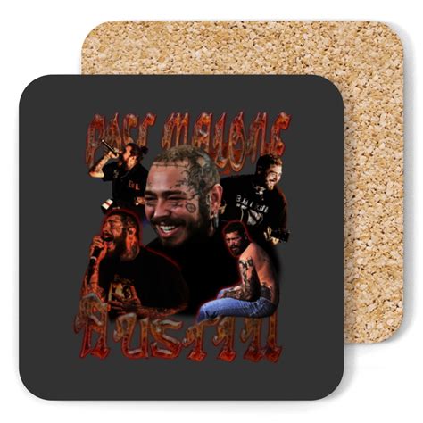 Post Malone AUSTIN Coasters, Post Malone Tour 2023 Graphic Coasters ...