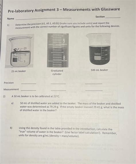 Solved Pre Laboratory Assignment 3 Measurements With