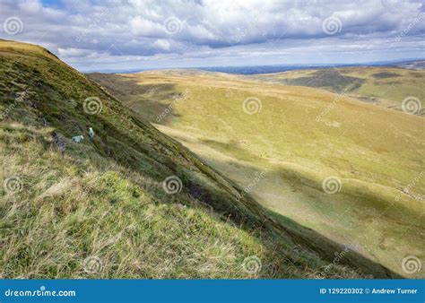 A View of the Hills and Landscape of the Brecon Beacons Stock Photo ...