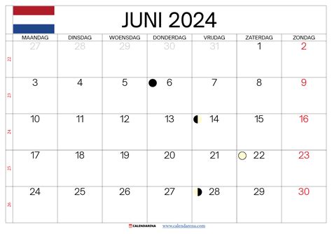 Kalender Juni 2024 Nederland