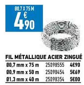 Offre Fil Métallique Acier Zingué chez Brico Cash