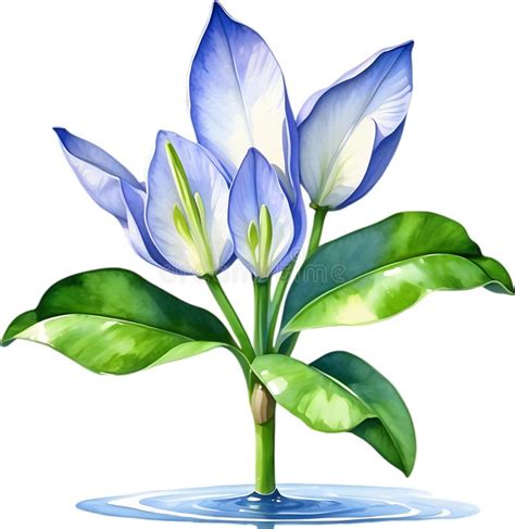 Watercolor Painting Of A Water Hyacinth Eichhornia Crassipes Flower