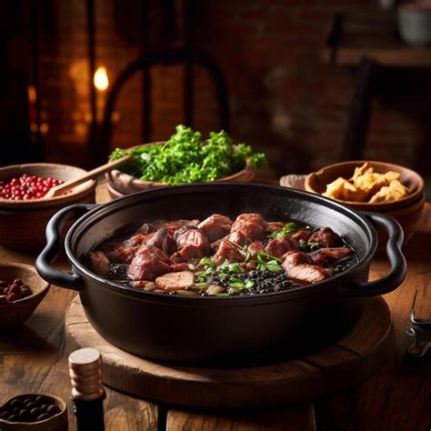 Deliciosa Feijoada Con Frijoles Negros Cerdo Y Chorizo Plato