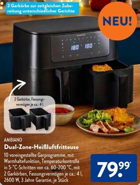 Ambiano Dual Zone Hei Luftfritteuse Angebot Bei Aldi S D