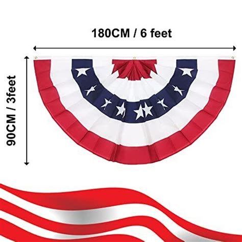 American Pleated Fan Flag X 6 Ft Usa Patriotic Flag Bunting Half Fan Banner 3 Ebay