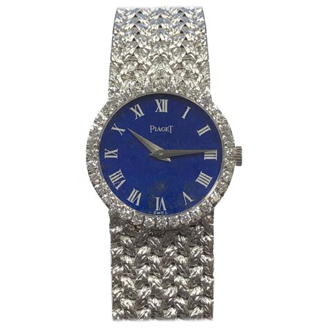 Piaget Classic Mechanical Lapis Jade Dial 18 Karat White Gold Ladies