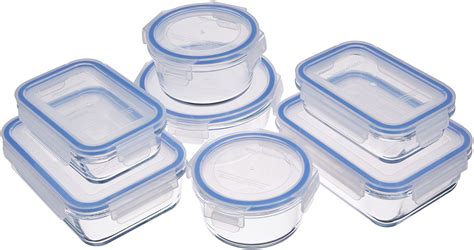 Amazon Basics Glass Locking Lids Food Storage Containers, 14-Piece Set ...