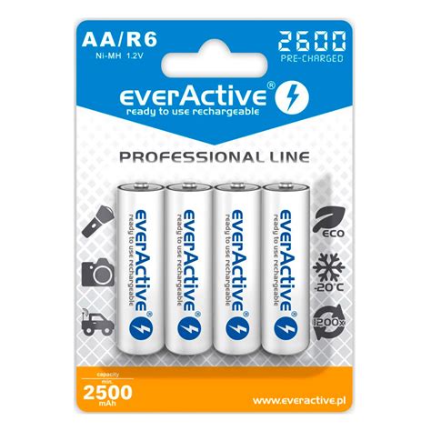 EverActive Professional Line Genopladelige AA Batterier 2600mAh 4pk