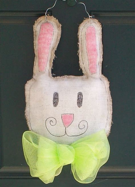 Signs By Tiff Burlap Bunny Door Hanger