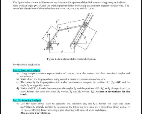 Solved The figure below shows a slider-crank mechanism with | Chegg.com