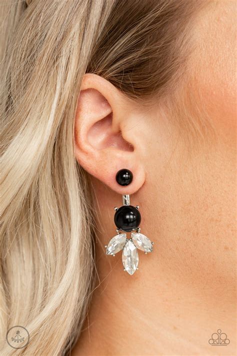 Extra Elite Black Post Earrings Paparazzi Accessories Bedazzle Me