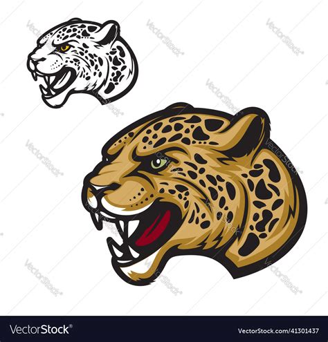 Angry jaguar or leopard cartoon animal mascot Vector Image