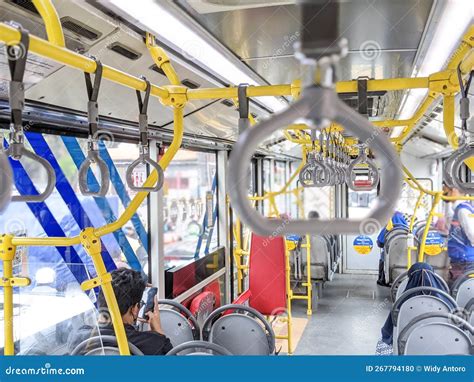 Interior Bus Transjakarta Transportation Jakarta Indonesia Stock Image ...