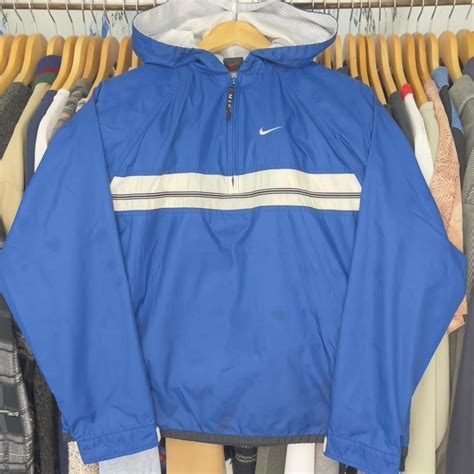 Vintage 90s Nike Blue Windbreaker 14 Zip Jacket Depop