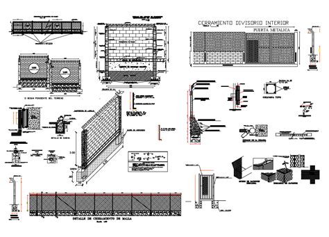 Perimeter Fence Elevation And Plan And Auto Cad Details Dwg File