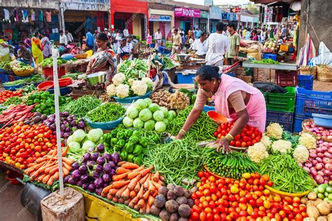 Premium Photo Fruts Vegetables At Market India