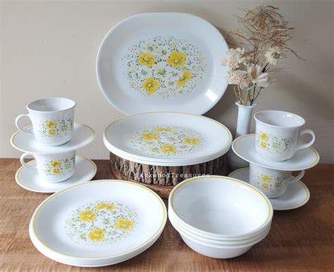 Vintage Corelle April Dinnerware Piece Set For Etsy