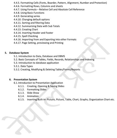 Syllabus Of Nepal Police Technical Asi Computer