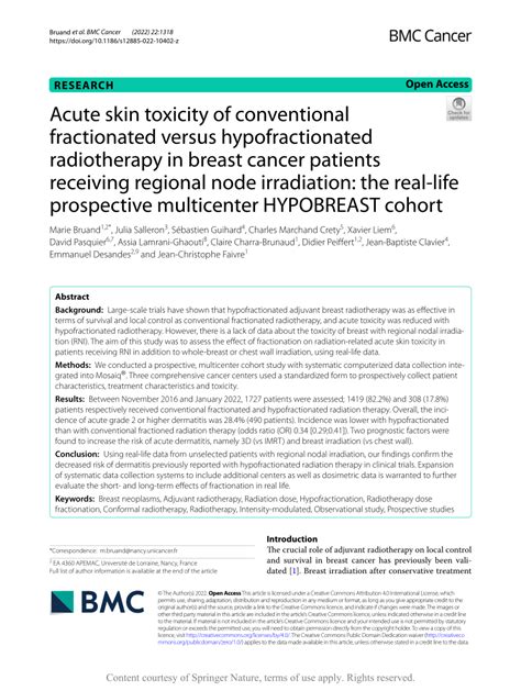 Pdf Acute Skin Toxicity Of Conventional Fractionated Versus Hypofractionated Radiotherapy In