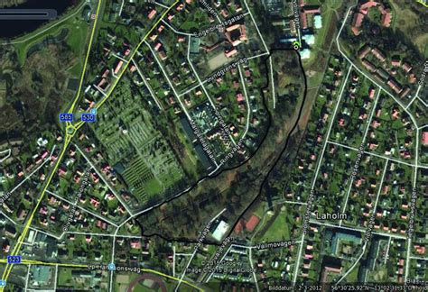 A satellite image of the park, "Tivoliparken". Satellitfoto av ...