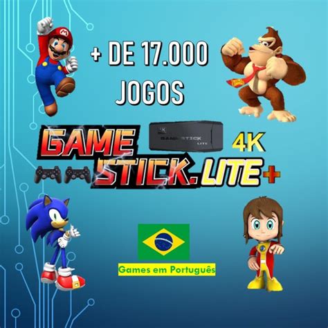 Console Retrô Vídeo Game Stick Plus 17000 Jogos Clássicos Super