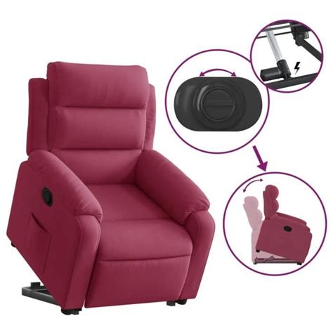 Zerodis Fauteuil Inclinable Rouge Bordeaux Velours AB3205097 YP011