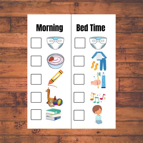 Toddler Routine Chart 85x11 Printable Etsy