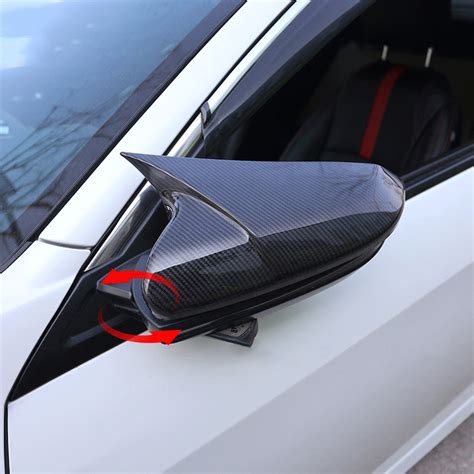 Carbon Fiber Ox Horn Rear View Side Mirrors Cap Cover For Honda Civic 2016 2021 Ebay