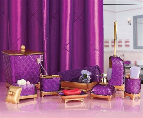 Bathroom Accessory Set Purple Bathrooms Purple Bathroom Decor Pink