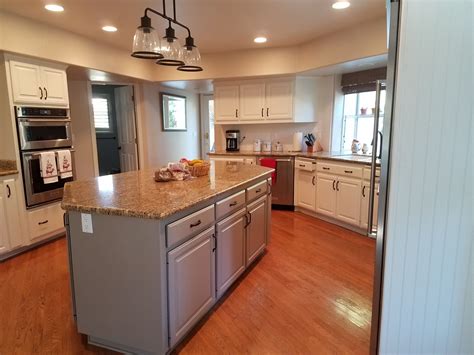 Cabinet Refinishing With A Tinted Conversion Varnish Complete Kitchen