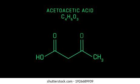 Acetoacetic Acid Molecular Structure Symbol Neon Stock Illustration ...