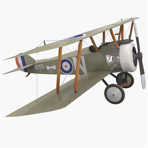 British Wwi Biplane Fighter 3d Model