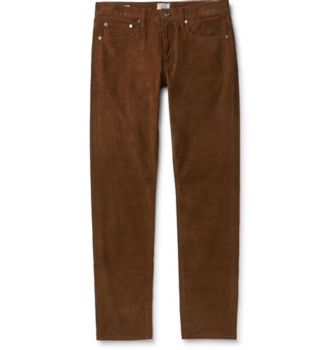 J Crew 484 Slim Fit Stretch Cotton Corduroy Trousers Brown J Crew