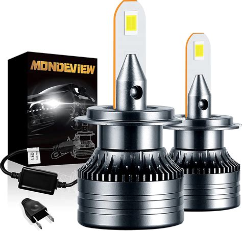 MONDEVIEW Coppia Lampadine H7 LED 6000K 60W 16000LM Lampade Faro