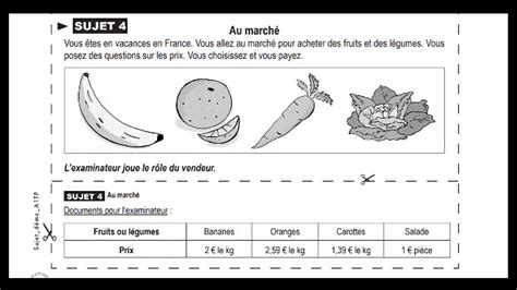 DELF A1 Production Orale Sujet 2 Et 3 YouTube