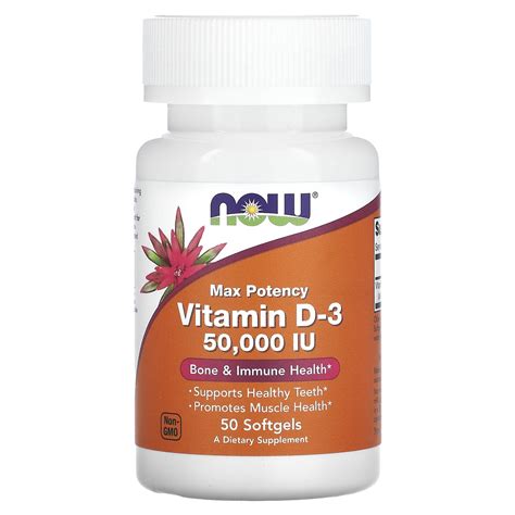 Now Foods Vitamin D 3 50 000 Iu 50 Softgel