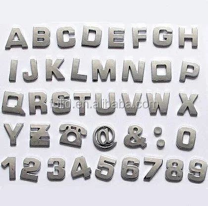 Custom Self Adhesive Plastic Abs Chrome Raised Plastic Letters Raised